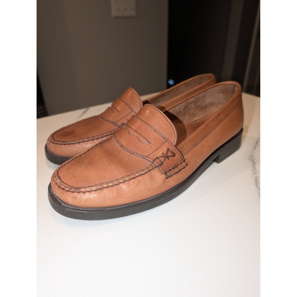 GH Bass Weejuns Katherine II Tan Brown Leather Penny Loafers Womens 8.5W Preppy